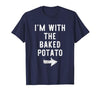 Im With The Baked Potato Halloween Costume I’m with The Baked Potato Funny Halloween Couple Costume T-Shirt - size chart