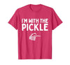 Funny Halloween Costume Holiday Party Gift I'm with The Pickle Funny Halloween Costume Matching Couples T-Shirt - size chart