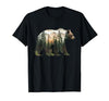 Bear Designs. Bear Forest Mountains Trees Nature Sunset Outdoor Graphic T-Shirt - size chart