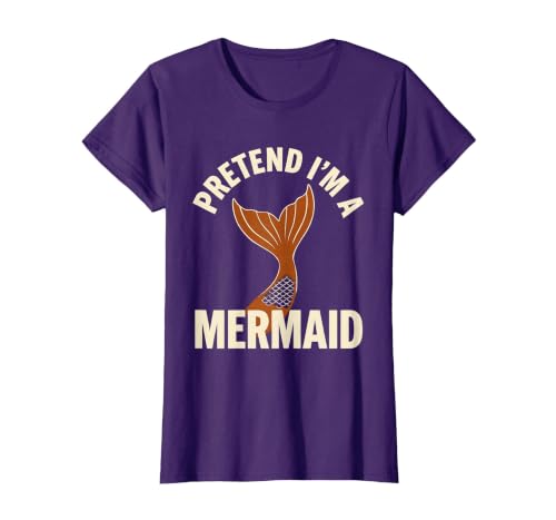 Mademark Pretend I'm A Mermaid Screenprint Poster Halloween Party T-Shirt - size chart