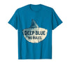 Mademark Deep Blue No Rules Shark Graphic Design T-Shirt - size chart