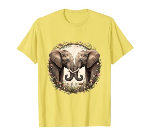Mademark Mama Elephant and Calf Touching Trunks Gift T-Shirt - Men - size chart