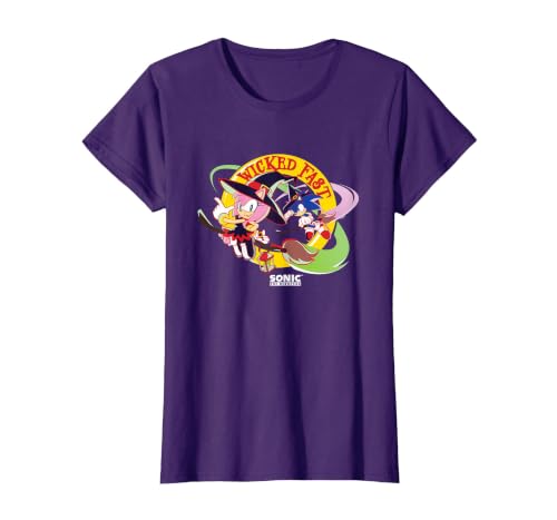 Sonic The Hedgehog Halloween Wicked Fast Witch Costumes T-Shirt - size chart