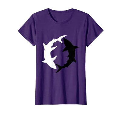 Yin Yang Sharks Ocean Balance Graphic T-Shirt