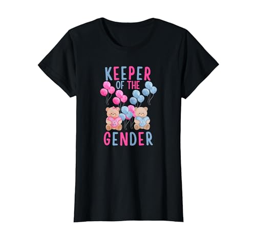 Gender Reveal Party Bear Designs Keeper of The Gender Reveal Party Gender Reveal Ideas T-Shirt - size chart