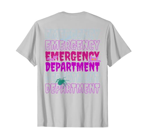ER Nurse Halloween Pumpkin Emergency Department Spooky Emergency Department Ghost ER Nurse Halloween T-Shirt - size chart