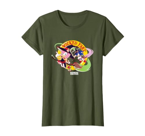 Sonic The Hedgehog Halloween Wicked Fast Witch Costumes T-Shirt - size chart