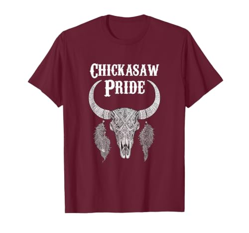 Chickasaw Pride Native American Nice Gifts Chickasaw Pride Tribe Native American Indian Buffalo T-Shirt - size chart