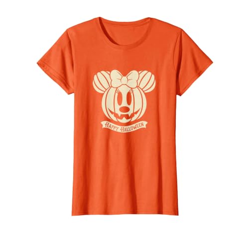 Disney Minnie Mouse Pumpkin Happy Halloween T-Shirt - size chart