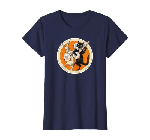 The Persnickety Owl Vintage Halloween Ephemera The Black Cat Magazine Halloween Cat Rabbit and Banjo T-Shirt - size chart