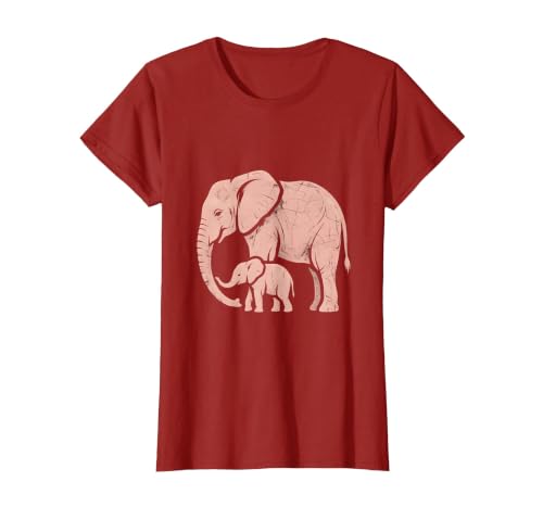 Mademark Mama Elephant Trunk Wrapped Around Baby T-Shirt - Women - size chart