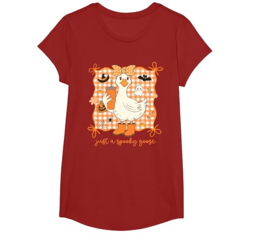 Just A Spooky Goose Halloween Goose Just A Spooky Goose Halloween Silly Goose Funny Halloween T-Shirt - size chart