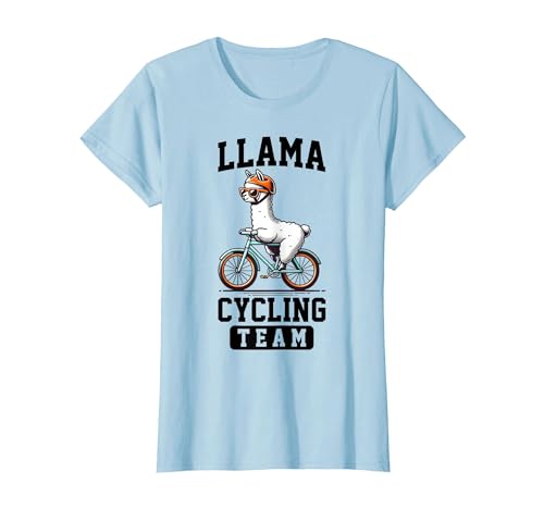 Bicycle Riding Animals Co. Llama Cycling Team Riding Bicycle T-Shirt - size chart