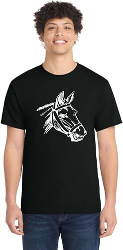 Comical Shirt Horse Graphic Top for Equestrian and Animal Lovers Cotton Tee Adult Youth Tall Men Women - size chart