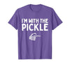 Funny Halloween Costume Holiday Party Gift I'm with The Pickle Funny Halloween Costume Matching Couples T-Shirt - size chart