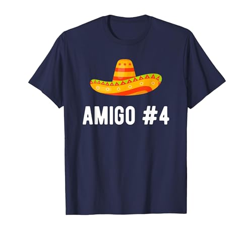 Matching Halloween Costumes Amigo #4 Halloween Group Matching Costume Funny Mexican Amigo #4 T-Shirt - size chart