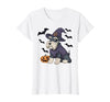 Witch Schnauzer Dog Halloween Outfits Schnauzer Dog Scary Pumpkin Bat Witch Schnauzer Halloween T-Shirt - size chart