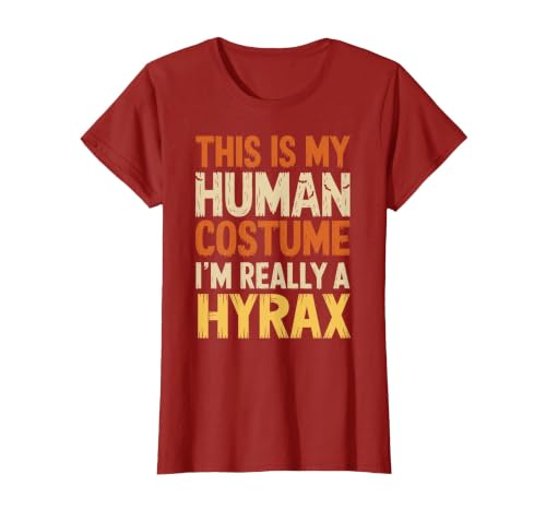 Hyrax Halloween Design This is My Human Costume I'm Really A Hyrax Halloween T-Shirt - size chart