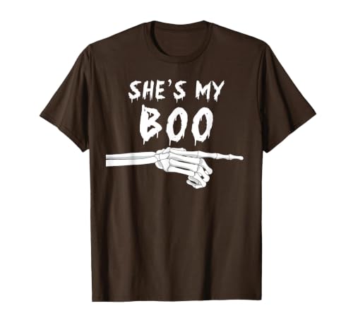 Miftees Matching Halloween Tees She's My Boo Matching Halloween Costume She's My Boo T-Shirt - size chart