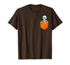 Halloween Spooky Funny Design Skeleton in Pocket Halloween Spooky Funny Skull Costume T-Shirt - size chart