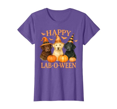 Art-Wear Happy Lab-O-Ween Labrador Halloween Dog Lover Design T-Shirt - size chart