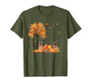 Funny German Shepherd Thanksgiving Halloween German Shepherd Autumn Leaf Fall Dog Thanksgiving Halloween T-Shirt - size chart