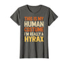 Hyrax Halloween Design This is My Human Costume I'm Really A Hyrax Halloween T-Shirt - size chart