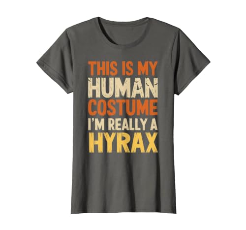 Hyrax Halloween Design This is My Human Costume I'm Really A Hyrax Halloween T-Shirt - size chart