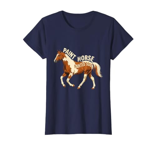 Mademark Paint Horse Painted Soul Equestrian Design T-Shirt - size chart