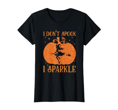 PDUS32 I Don't Spook I Sparkle Funny Halloween I Don't Spook I Sparkle Funny Halloween Girl Witch Pumpkin T-Shirt - size