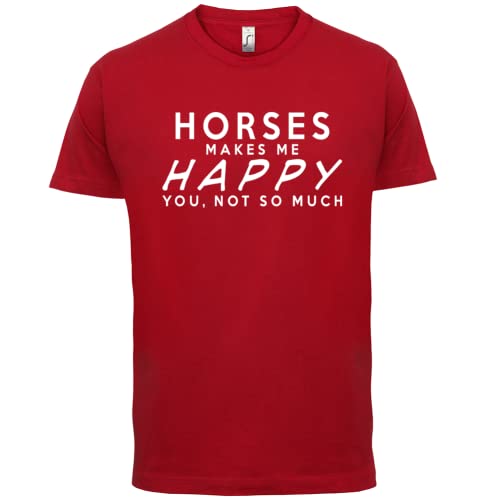 Dressdown Horses Makes Me Happy - Mens Premium Cotton T-Shirt - size chart