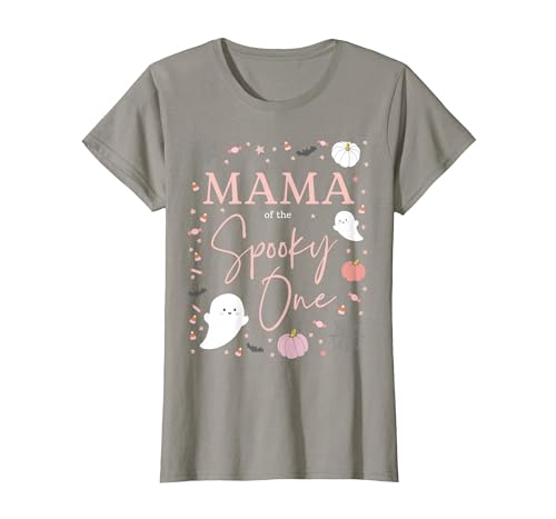 Spooky One First Birthday 1st Cute Pink Halloween Mama of The Spooky One Girl First Birthday Pink Halloween T-Shirt - size