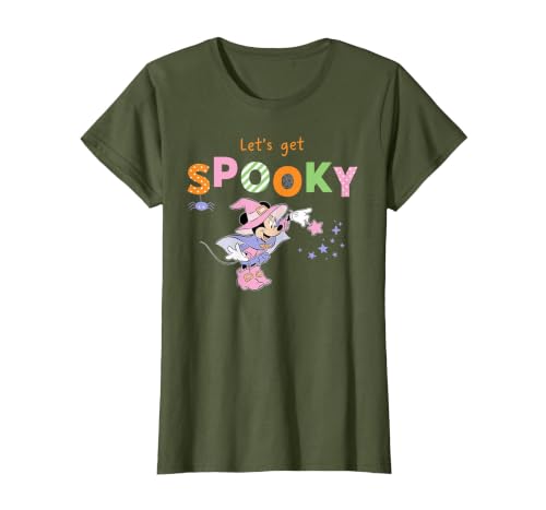 Disney Minnie Mouse Let's Get Spooky Cute Halloween Witch T-Shirt - size chart
