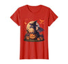 Halloween Dragons Fantasy Spooky Witchy Cute Halloween Dragon Witch Hat Pumpkin Moon Fantasy T-Shirt - size chart