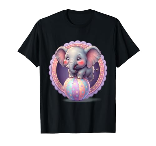 Mademark 1st Grade Pink Elephant Circus Ball Design T-Shirt - Men - size chart