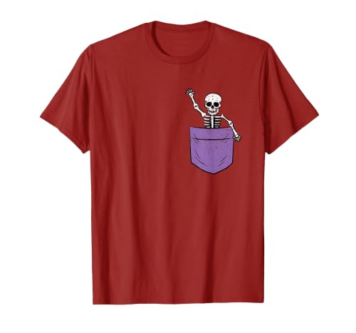 Halloween Shirts Skeleton Costume Men Women Kids Skeleton Pocket Halloween Costume Funny Skull Character T-Shirt - size chart
