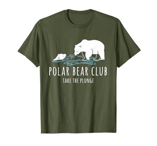 Global Warming Awareness Arctic Winter Ice Polar Bear Club Take The Plunge Ice Bear T-Shirt - size chart