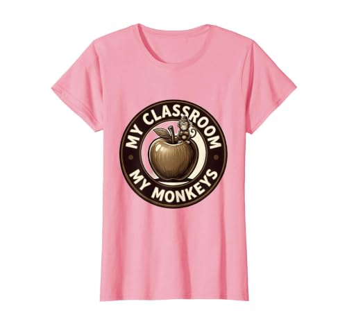 Mademark My Classroom My Monkeys Teacher Humor Design T-Shirt - Women - size chart