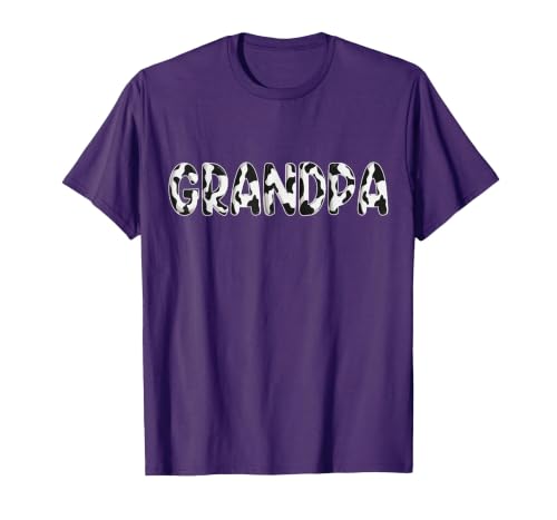 Cow Pattern Print Family Matching Birthday Shirts Cow Grandpa Birthday Family Matching Fathers Day Boy Girl T-Shirt - size