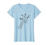 Animal Lover Themed Graphic Art Designs Giraffe Sketch Design for Men and Women T-Shirt - size chart