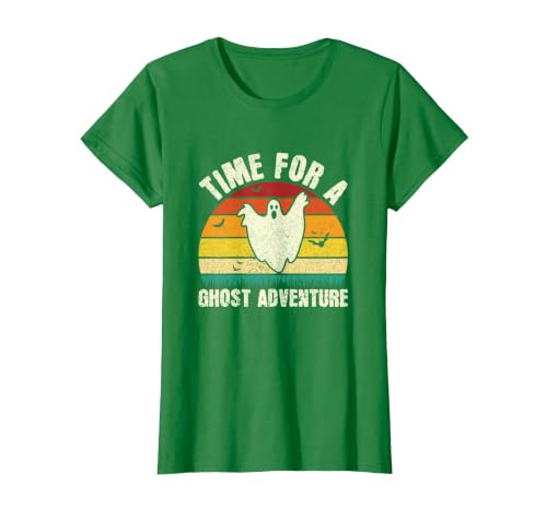 Funny Ghost Hunting Halloween Women Men Funny Ghost Hunting Scary Halloween Ghost Hunter T-Shirt - size chart