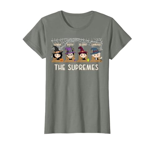 RBG Supremes Court cute gift THE SUPREMES Halloween Cute Woman Supreme Court Justices RBG T-Shirt - size chart