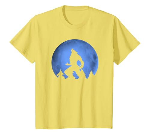 Ideas Halloween costume " Wolf moon " Wolf Halloween Costume Werewolf Blue Moon Scary for Men Boys T-Shirt - size chart