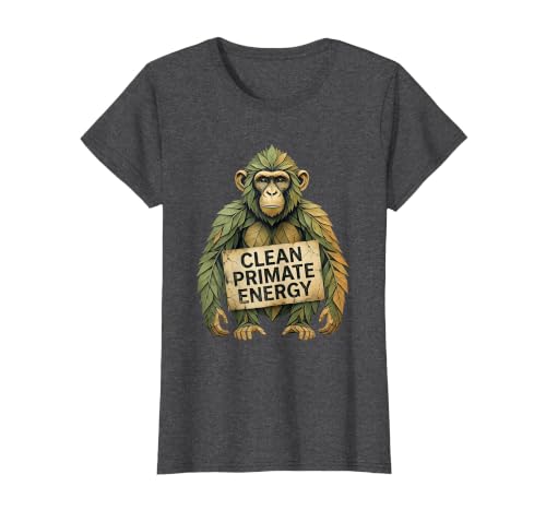 Mademark Clean Primate Energy Monkey Sober Men Design T-Shirt - Women - size chart