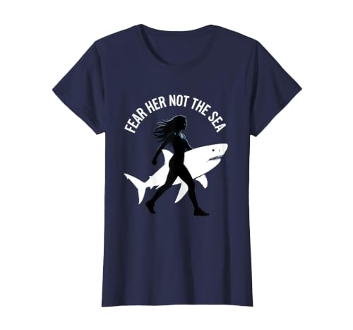 Mademark Fear Her Not The Sea Shark Women Design T-Shirt - size chart