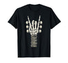 Rock and Wear Gifts Men Women Kids Skeleton Guitar Hand Rock On Guitarist Rock Band Music T-Shirt - size chart