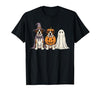 Funny Retro St. Bernard mom Halloween Witch Spooky Ghost Saint Bernard Pumpkin Halloween Dog Lover T-Shirt - size chart