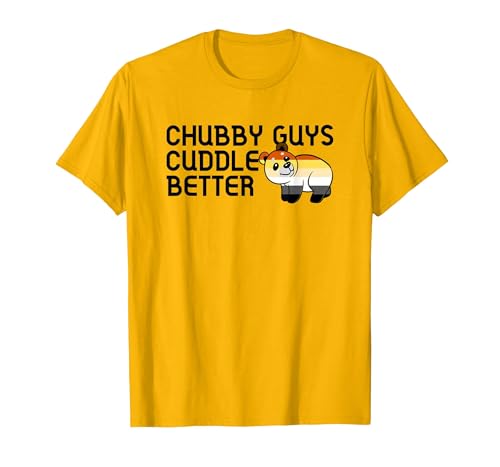 LGBTQ Pride Gifts Chubby Guys Cuddle Better Gay Bear Pride Couple Flag Love T-Shirt - size chart