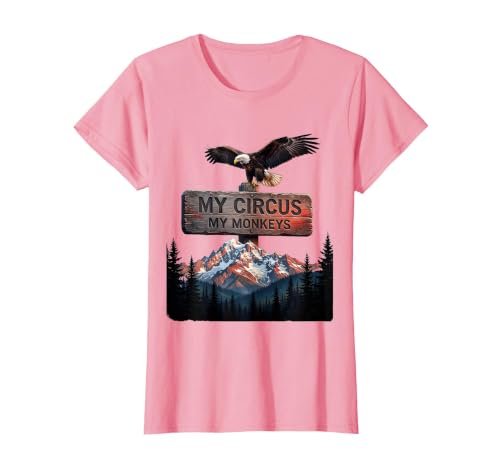 Mademark My Circus My Monkeys Funny Chaos Manager Design T-Shirt - Women - size chart