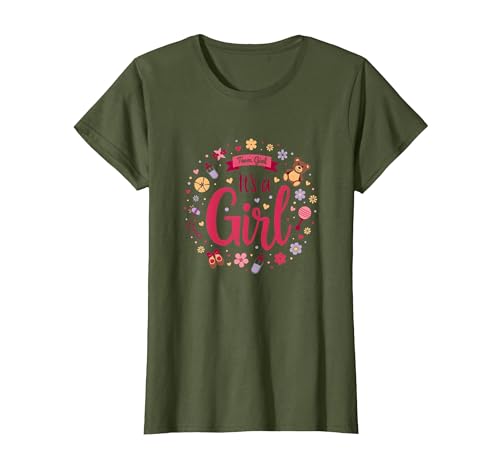 Mademark Team Girl Its a Girl Baby Shower Celebration T-Shirt - size chart